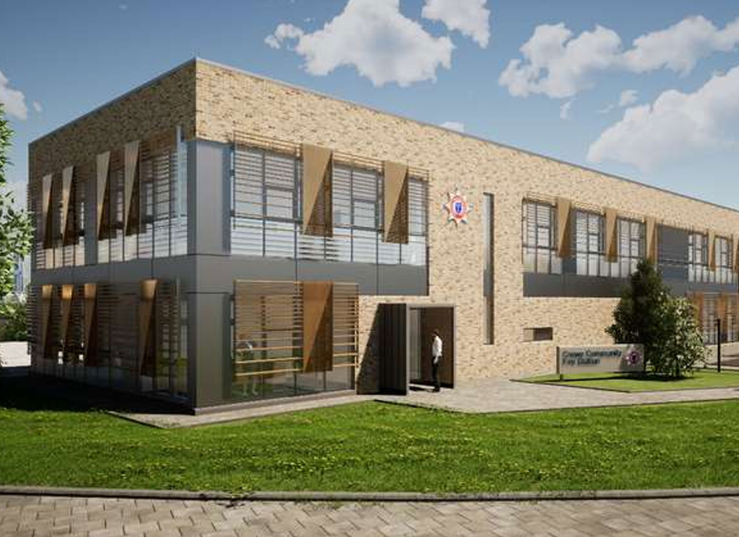 external visual of the new Crewe Fire Station exterior