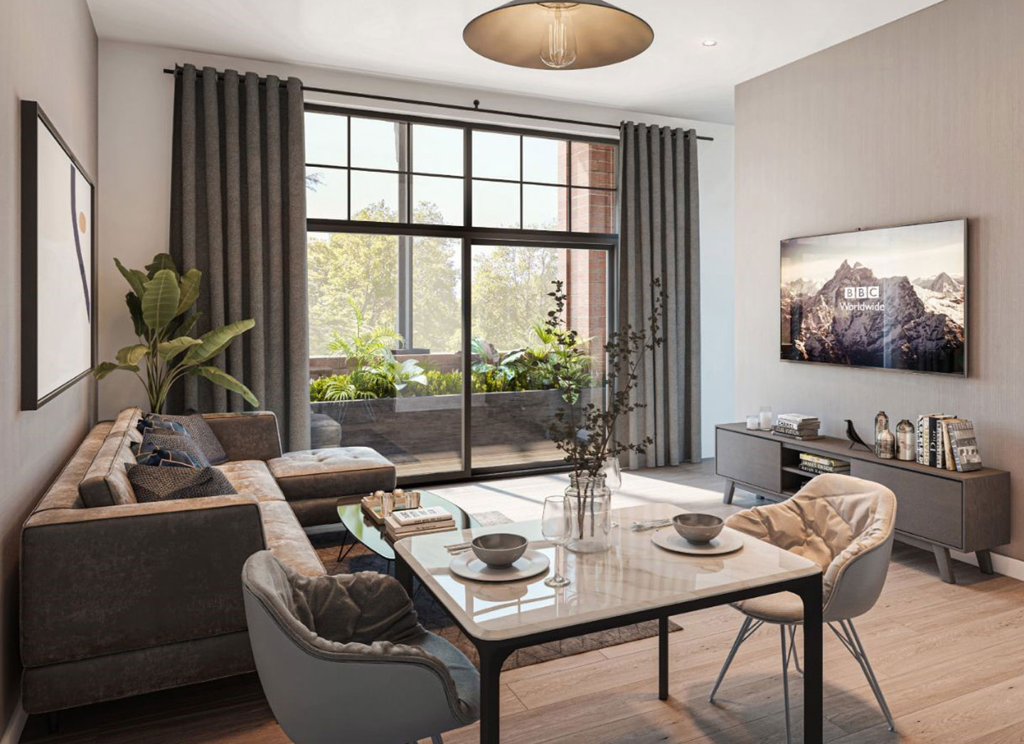 Exterior image of detached house on new development